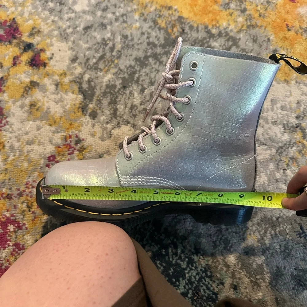 Rare Doc Dr Marten Pink Iridescent Crock Pascal 1460 Lace Up Boots 7 Womens - Picture 9 of 10